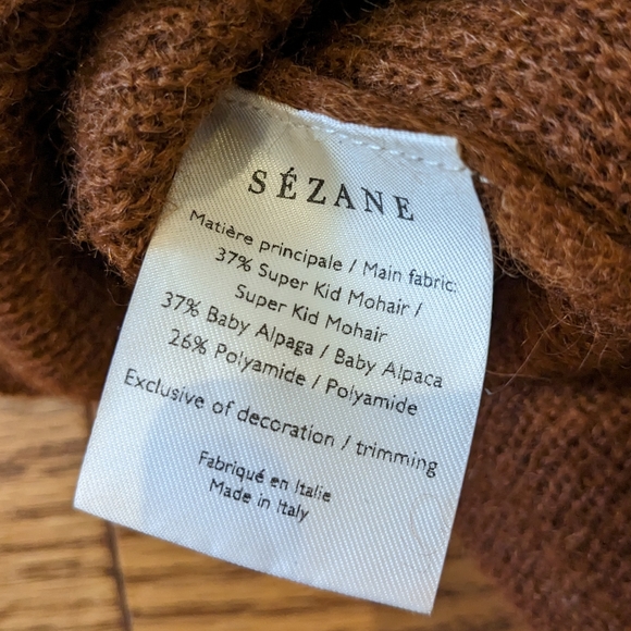 SEZANE Barry Alpaga cardigan jumper in color Moka size Small - Picture 8 of 8